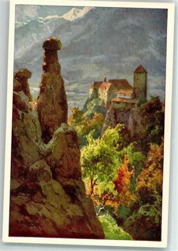 Meran Schloss Tirol sign. Höger