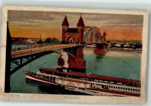 Bonn Rheinbrücke mit Rheinschifffahrt