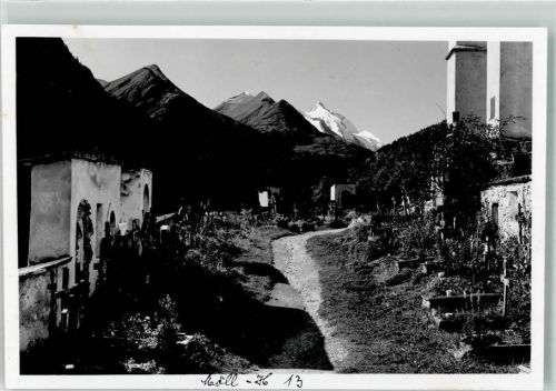 Heiligenblut Blick auf den Friedhof u. Großglockner Ort handschriftlich