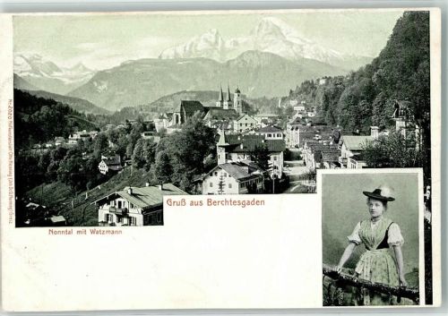 Berchtesgaden Nonntal mit Watzmann Tracht