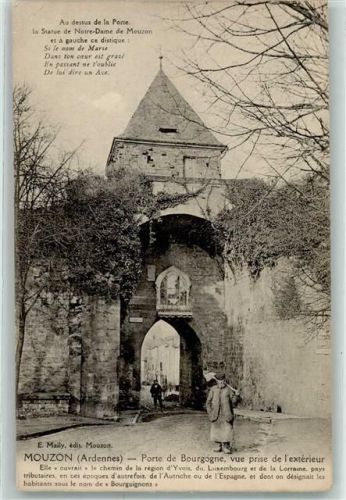 Mouzon 1919 la Porte la Statue de Notre Dame