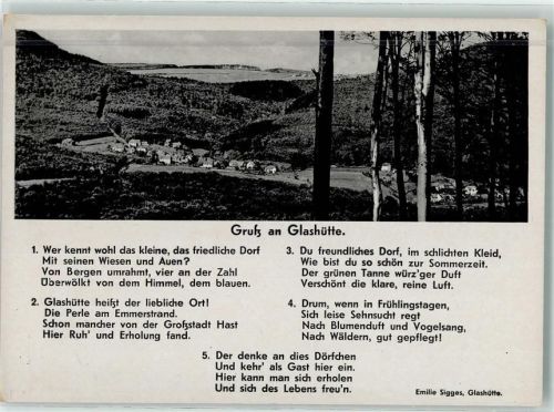 Glashütte Gedicht Emilie Sigges