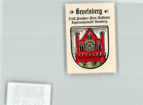 Gevelsberg Klebemarke Stadtwappen Gevelsberg Kaffee Hag Nr.20
