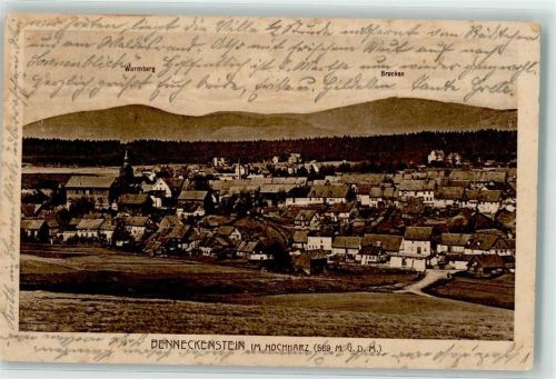 Benneckenstein 1930 mit Wurmberg und Brocken