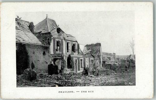 Chaulnes eine Straße zerstörte Häuser
