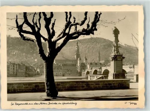 Heidelberg Skulptur St. Nepomuk an der Alten Brücke