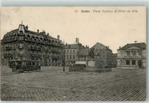 Sedan 1915 Place Turenne u. Rathaus Straßenbahn