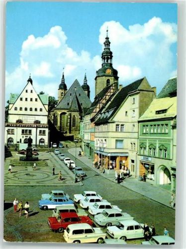 Lutherstadt Eisleben Marktplatz mit Lutherdenkmal St. Andreaskirche