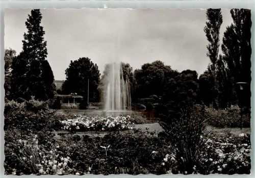 Zweibrücken Teich im Rosengarten mit Wasserfontaine