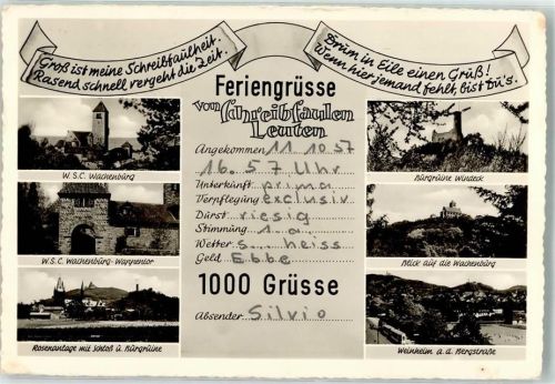 Weinheim 1957 WSC Wachenburg Wappentor Burgruine Windeck