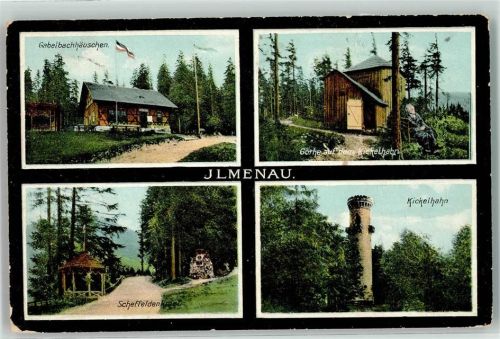 Ilmenau 1907 Gabelbachhäuschen Kieckelhahn Scheffeldenkmal
