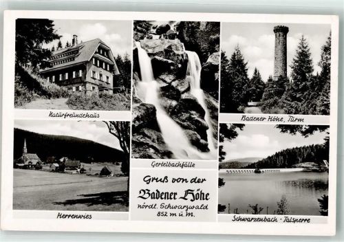 Sand Naturfreundehaus Badener Höhe Herrenwies Gertelbachfälle Badener Höhe Turm Schwarzenbach-Talsperre