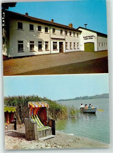 Goltoft 1970 Gasthaus Doppeleiche Strandkörbe an der Schlei
