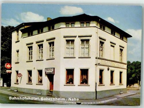 55566 W6553 Bad Sobernheim Werbe AK Bahnhofhotel