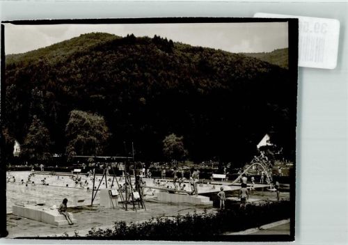 Wehr Schwimmbad Bademode Rutsche Ort handschriftlich Foto Original aus Archiv eines Ansichtskartenverlags
