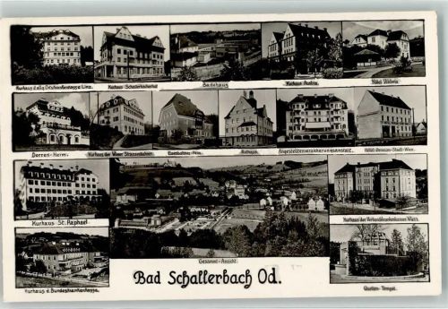 Bad Schallerbach WK II Hotel Viktoria Rathaus Quellen-Tempel Kurhaus St Raphael