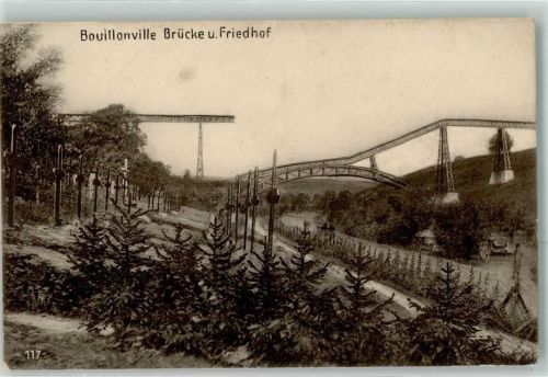 Bouillonville 1915 Brücke u. Friedhof