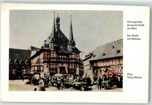 Wernigerode Rathaus Markt Marktszene