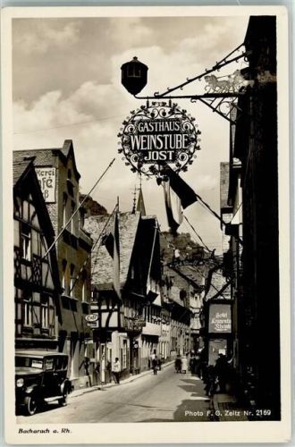 Bacharach Gasthaus Weinstube Jost Hotel Kranenturm Oldtimer WK II Serie Der Deutsche Rhein
