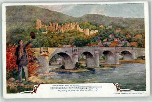 Heidelberg 1914 Heidelberger Schloss mit Alter Brücke