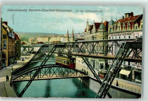 Elberfeld 1909 Schwebebahn an der Schlossbleiche