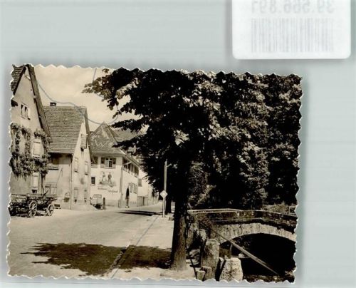 Mühlhausen Dorfstraße steinerne Brücke Leiterwagen Ort handschriftlich