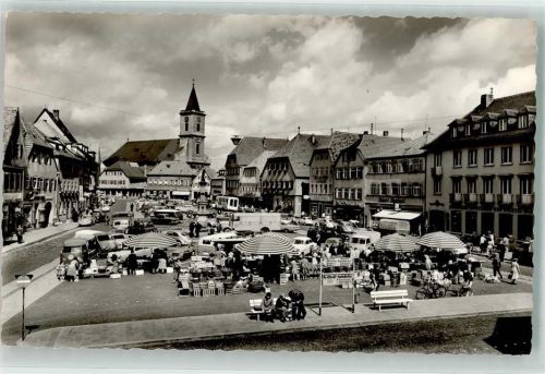 Bad Neustadt Markplatz Marktszene VW Käfer VW Bulli LKW