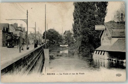 Reims 1914 la Vesle et Ruede Vesle Straßenbahn