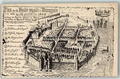 Marvejols 1566 Lageplan Wappen