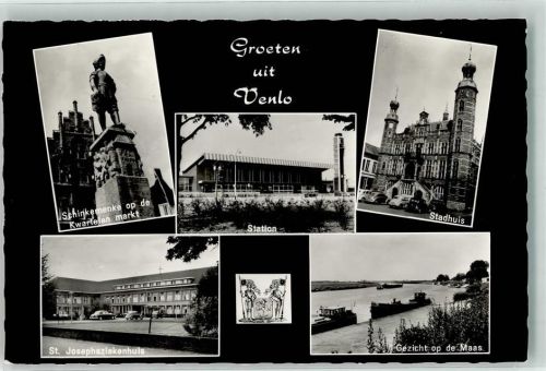 Venlo 1965 Denkmal Schinkemenke Kwartelenmarkt Bahnhof Krankenhaus Rathaus