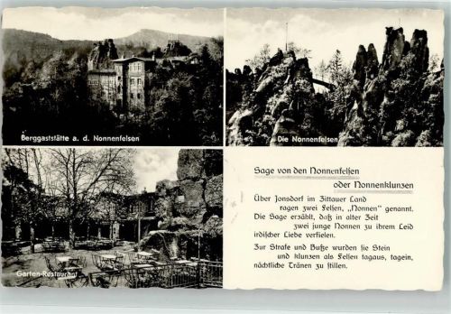 Kurort Jonsdorf Gasthaus auf dem Nonnenfelsen Sagen