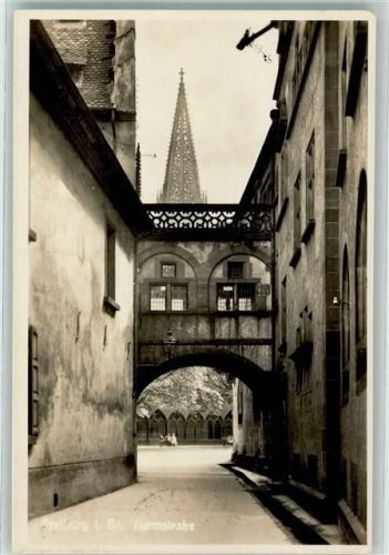 Freiburg Turmstraße Kirche Tor Bahnpost Frankfurt Basel Zug Nr. 269