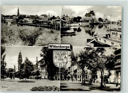 Wittenberge Hafen Binnenschiff Rathaus Bahnstraße Fahrrad