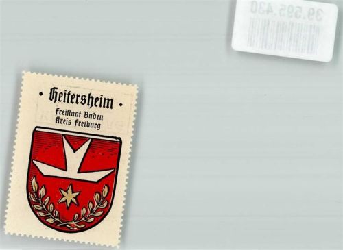 Heitersheim Vignette Wappen Freistaat Baden Kreis Freiburg Stern gold rot