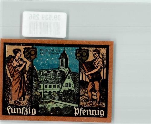 Grünberg 1921 Notgeld 50 Pfennig Kath. Kirche