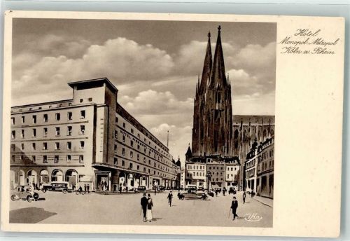 Köln Altstadt-Nord 103 Hotel Monopol-Metropol Kölner Dom Aquarell sign. J.Has