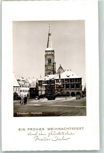 Schwabach Rathaus und Stadtkirche St. Johannes und St. Martin im Winter