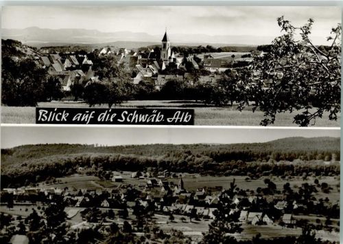 Hagelloch mit Ev. Kirche und Schwäbischer Alb
