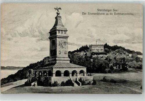 Berg der Bismarkturm gg. die Rottmannshöhe Starnberger See