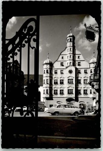 Memmingen Auto Oldtimer Ort handschriftlich Foto Original aus Archiv eines Ansichtskartenverlags