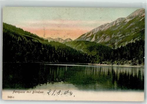 Biberwier 1904 Fernpass mit Blindsee O. Blaschke No. 948c Hüttenstempel