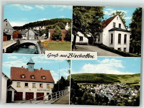 Bischoffen Brücke Kirche Fachwerk Rathaus Gruß