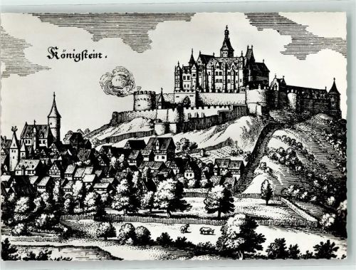 Königstein Alte Darstellung Königstein nach Merian