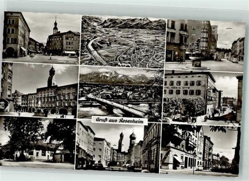 Rosenheim mit Ludwigsplatz Max-Josephplatz Kaiserstraße Loretto-Kapelle Heilig-Geist-Straße Prinzregentenstraße König-Otto-Eck Verlag Schweizer 2204