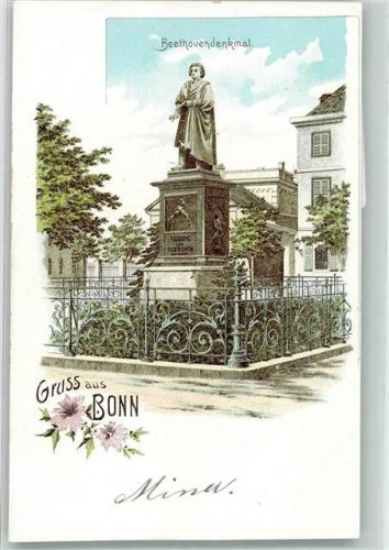 Bonn Lithographie Beethoven Denkmal
