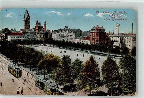 Köln Altstadt-Nord 103 1915 Neumarkt Straßenbahn Nr.5