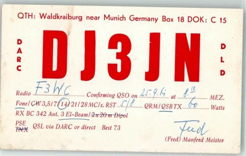 84478 W8264 Waldkraiburg KEINE AK Qsl-Karte DJ3JN