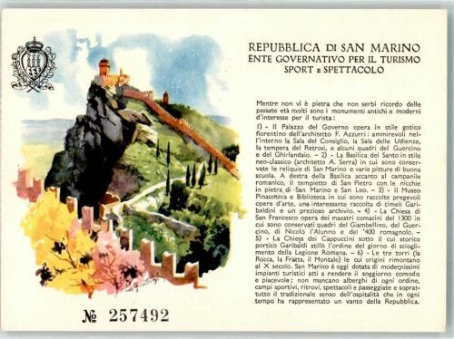 San Marino Schloss Künstlerkarte