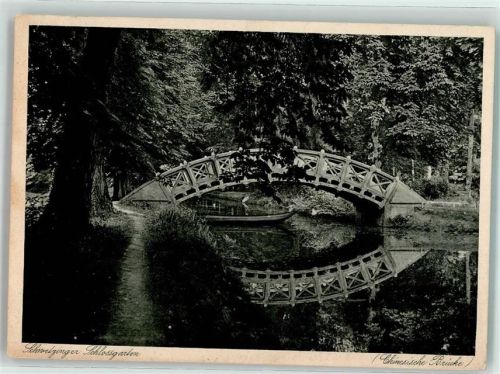 Schwetzingen 1938 Chinesische Brücke im Schwetzinger Schlossgarten