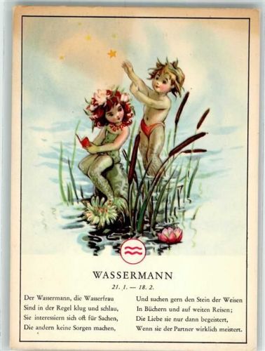 Wassermann 21.01. -18.02. Der Wassermann die Wasserfrau sind in der Regel klug und schlau Sie interessieren sich oft für Sachen die andern keine Sorge machen